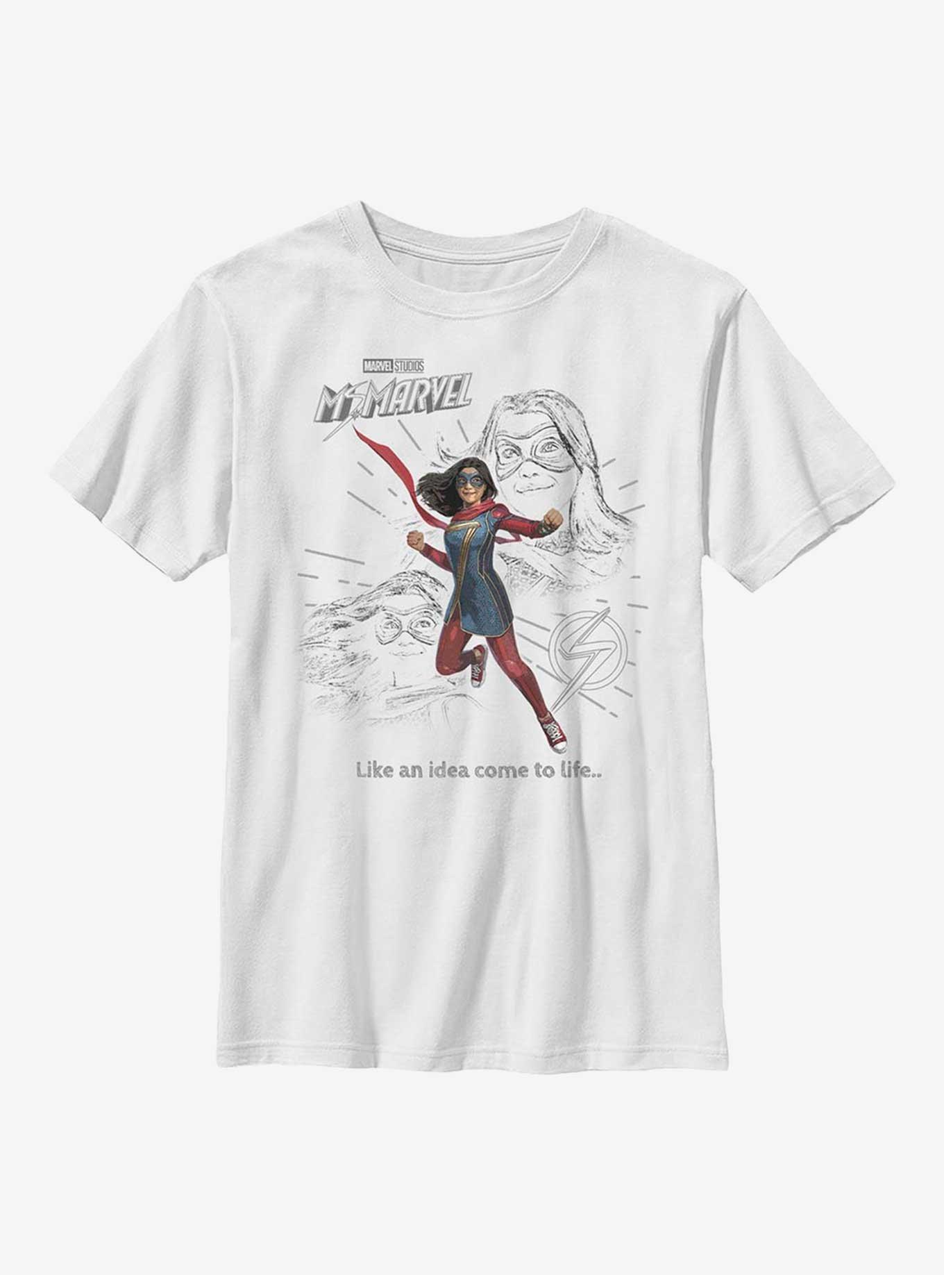 Marvel Ms. Marvel Living Idea Youth T-Shirt, WHITE, hi-res