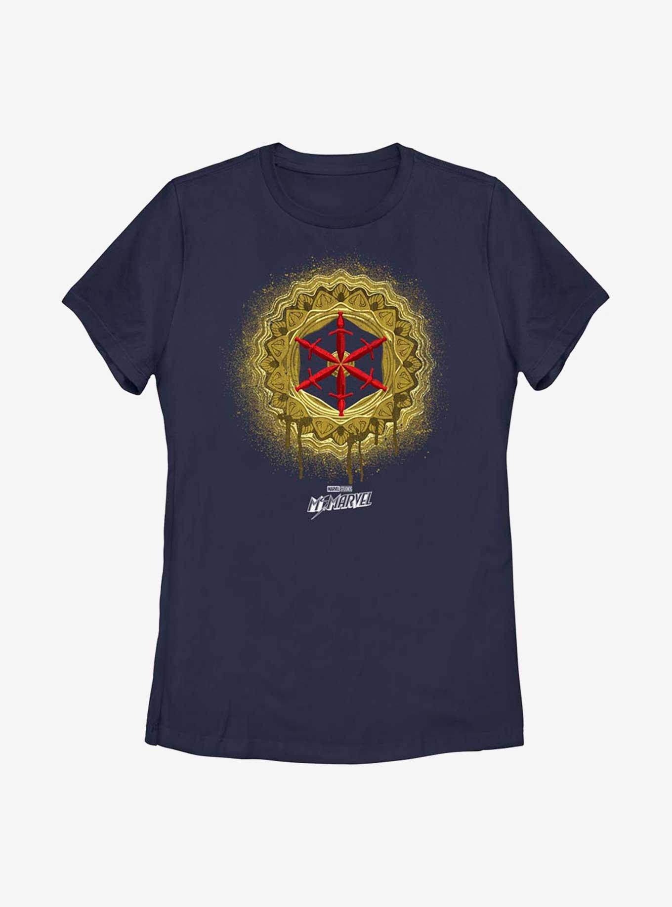 Marvel Ms. Marvel Six Red Dagger Badge Womens T-Shirt, NAVY, hi-res