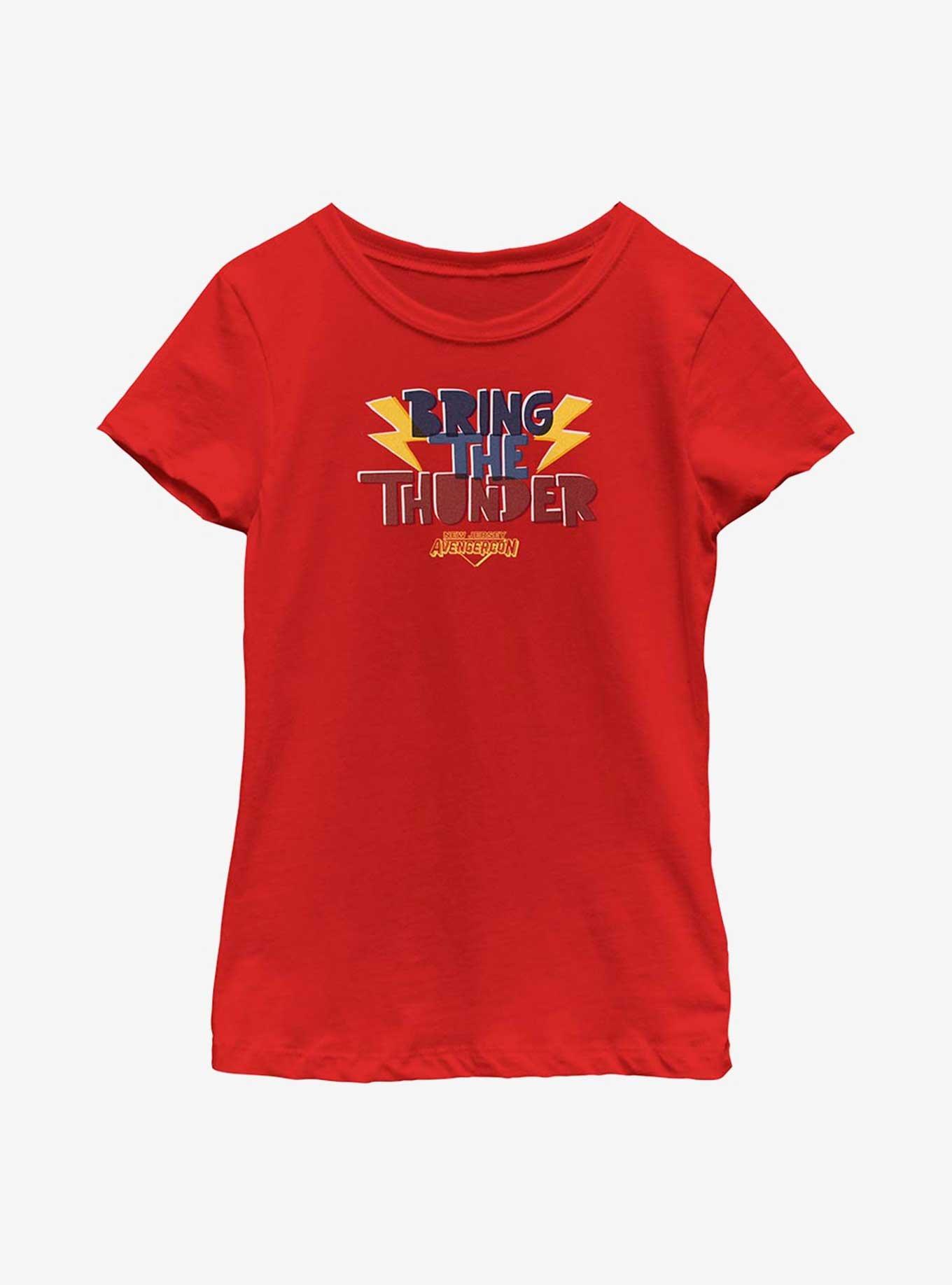 Marvel Ms. Marvel Bring Thunder Youth Girls T-Shirt, RED, hi-res