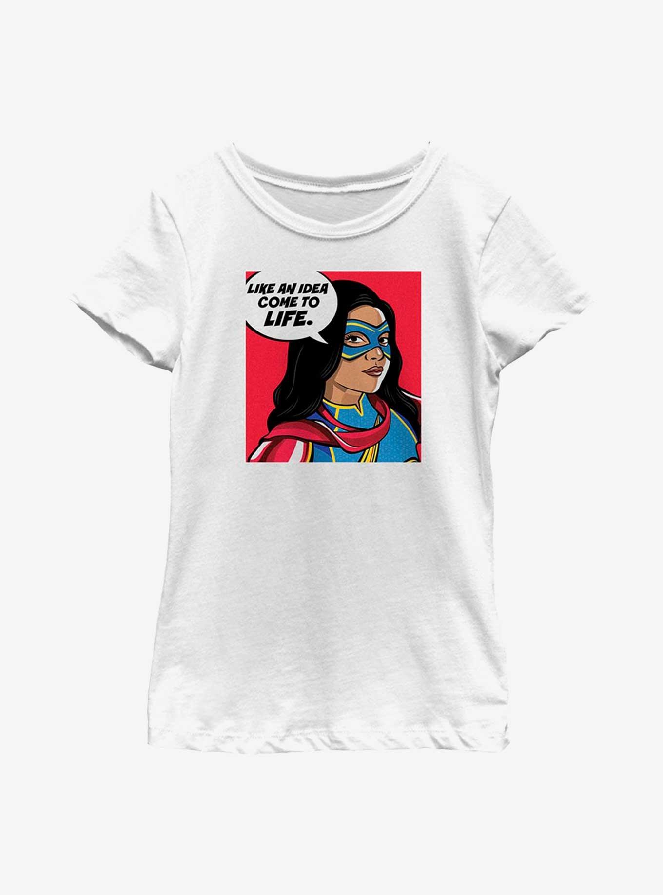 Marvel Ms. Marvel Idea Come To Life Youth Girls T-Shirt, WHITE, hi-res