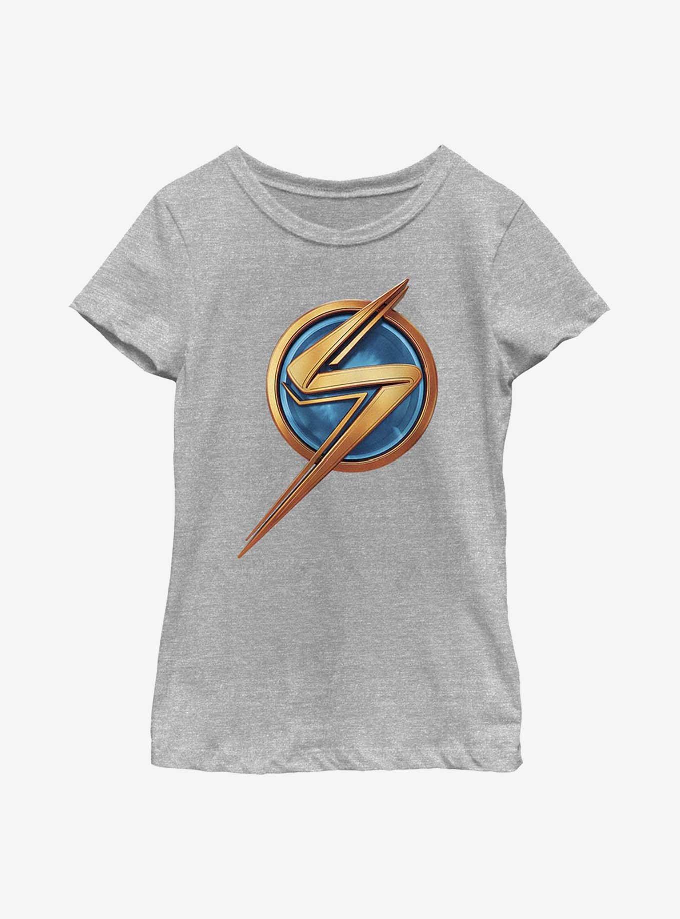 Marvel Ms. Marvel Logo Icon Youth Girls T-Shirt, ATH HTR, hi-res