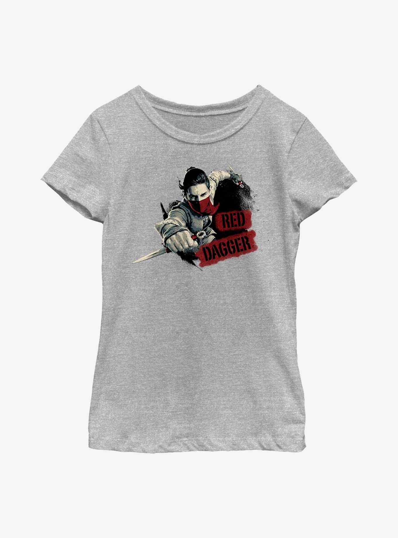 Marvel Ms. Marvel Red Dagger Badge Youth Girls T-Shirt, ATH HTR, hi-res