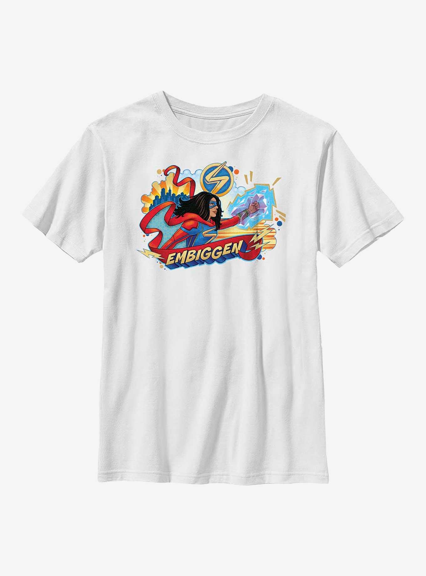 Marvel Ms. Marvel Embiggen Badge Youth T-Shirt, WHITE, hi-res