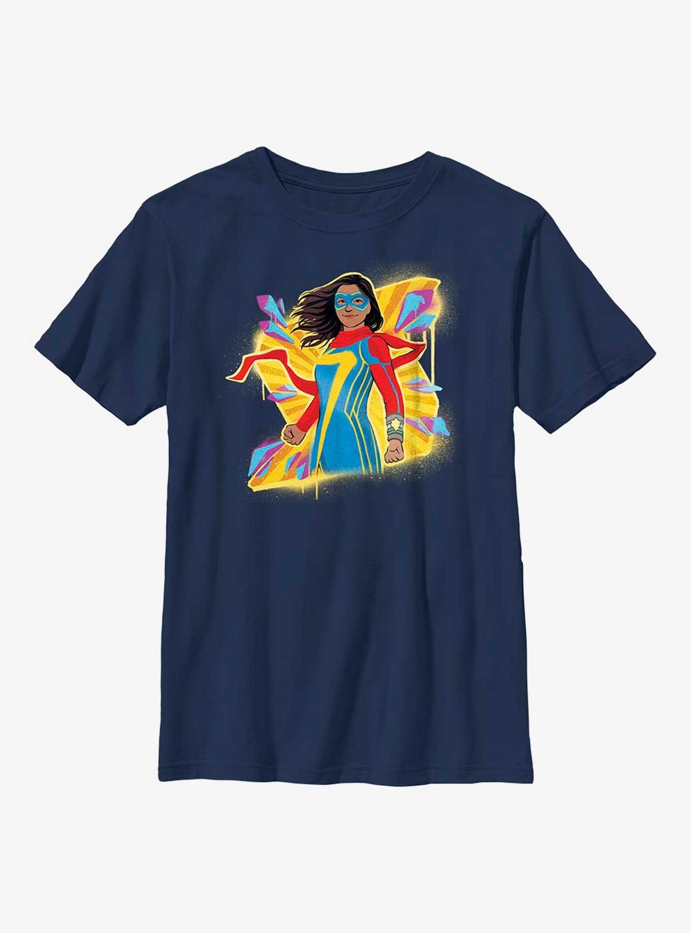 Marvel Ms. Marvel Graffiti Youth T-Shirt, NAVY, hi-res