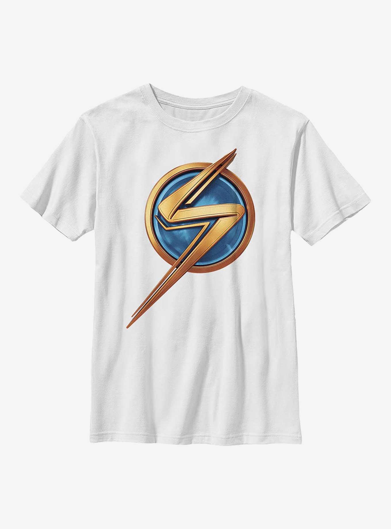 Marvel Ms. Marvel Logo Icon Youth T-Shirt, WHITE, hi-res