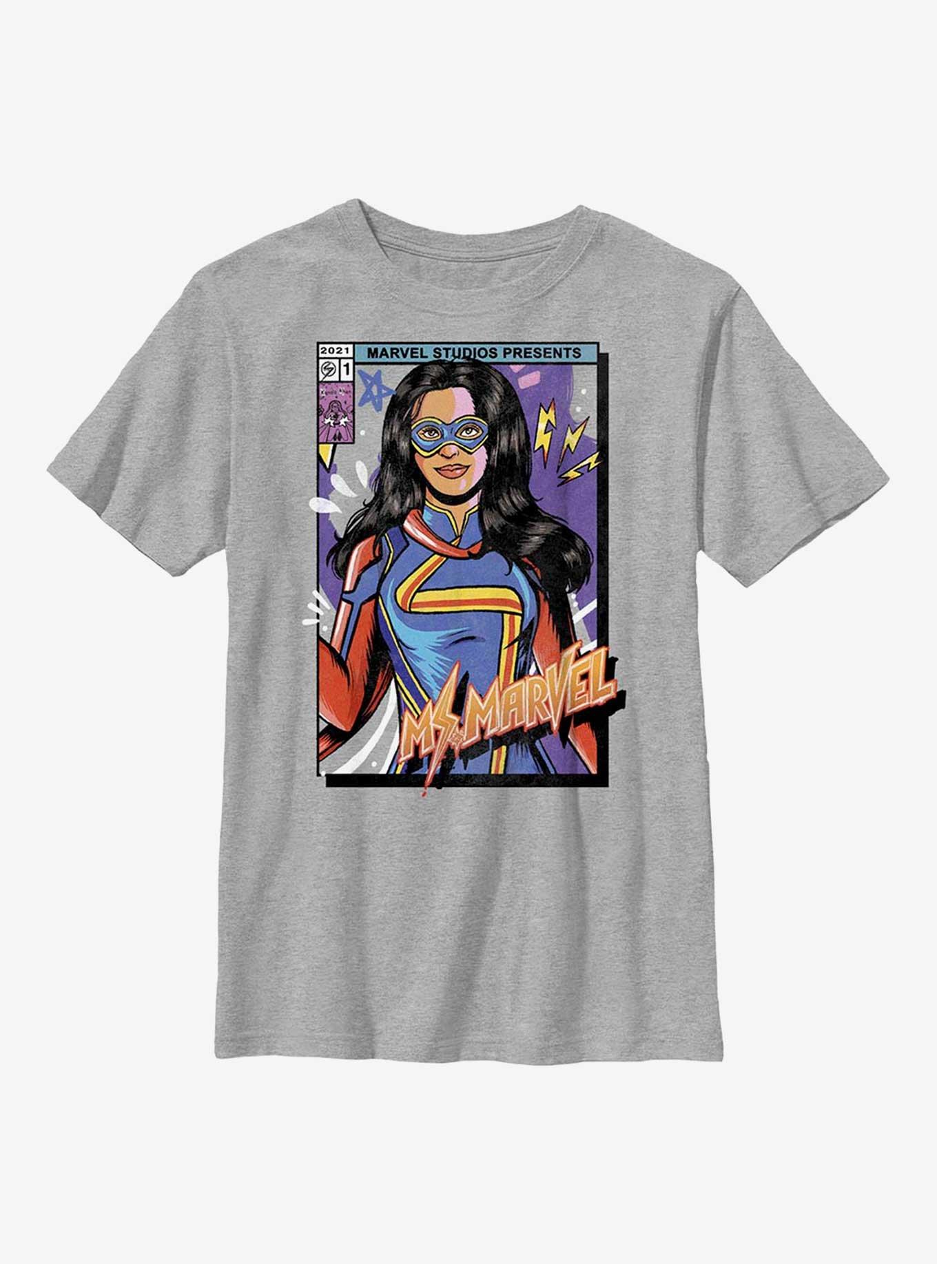 Marvel Ms. Marvel Cover Youth T-Shirt, ATH HTR, hi-res
