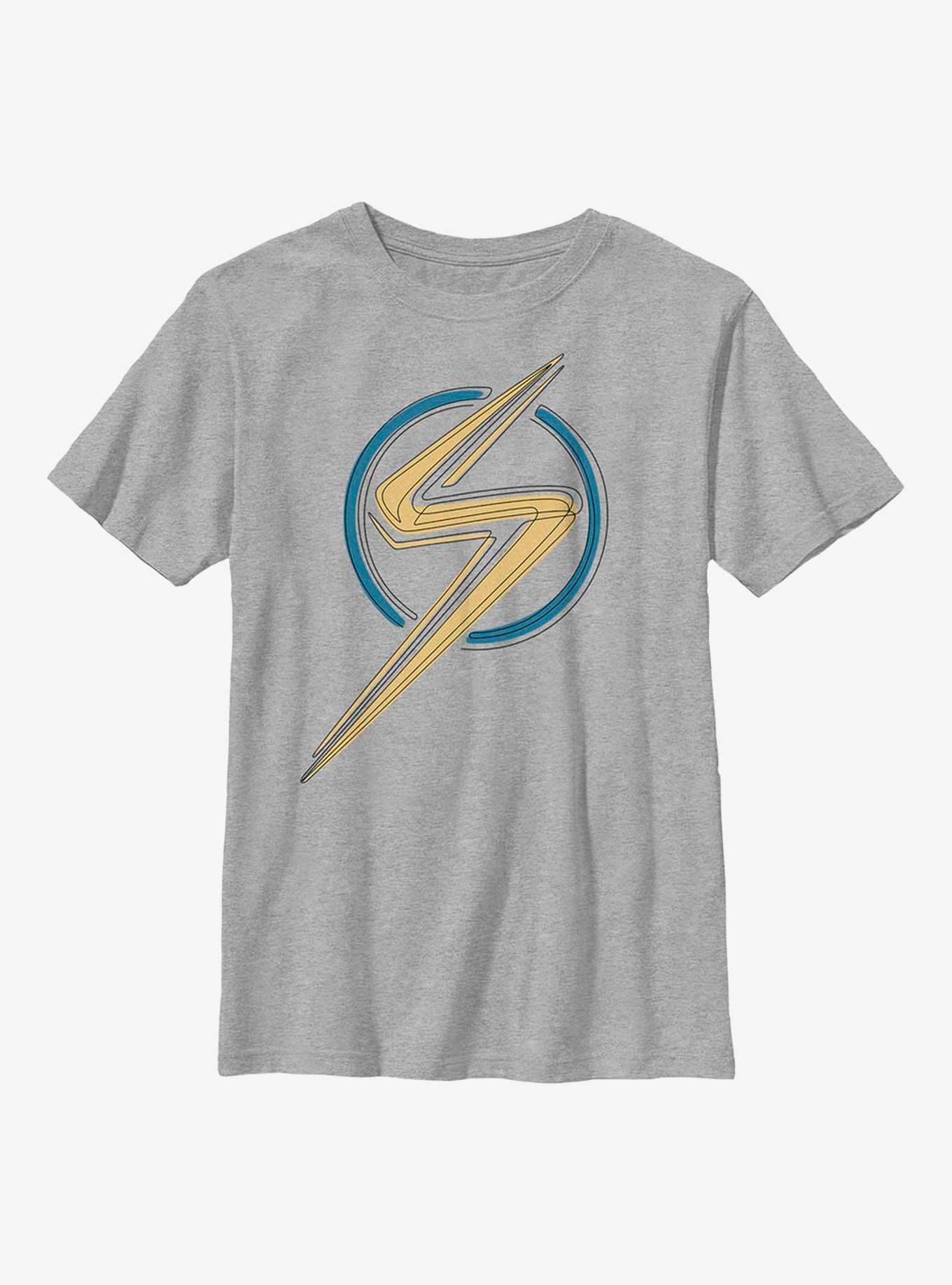 Marvel Ms. Marvel. Marvel Badge Youth T-Shirt, ATH HTR, hi-res