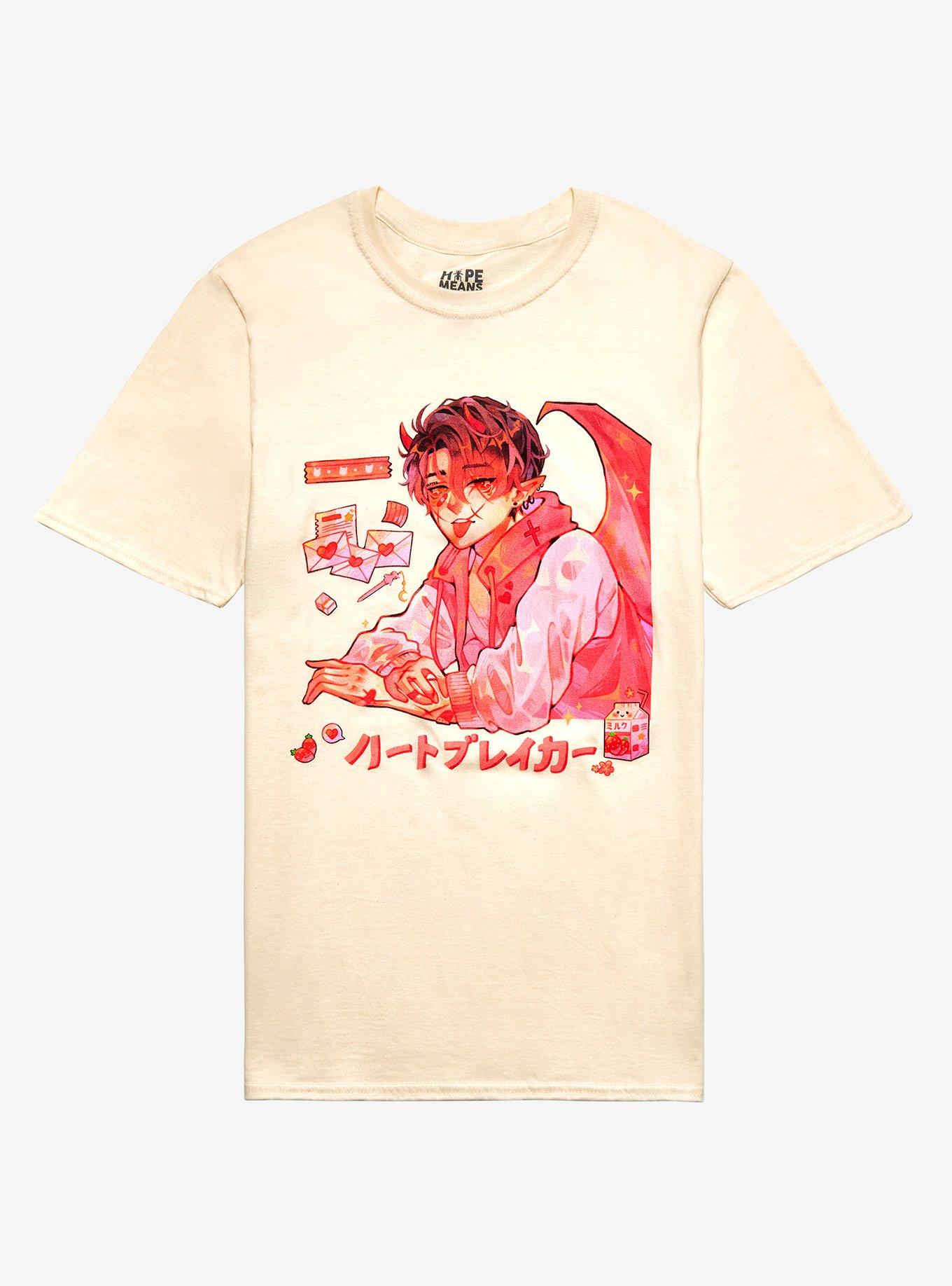 Demon Guy Love Letter Boyfriend Fit Girls T-Shirt By Hype Means Nothing, MULTI, hi-res