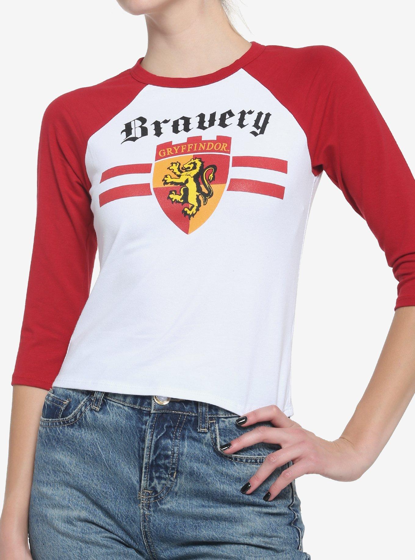 Harry Potter Gryffindor Varsity Girls Raglan Crop T-Shirt, MULTI, hi-res