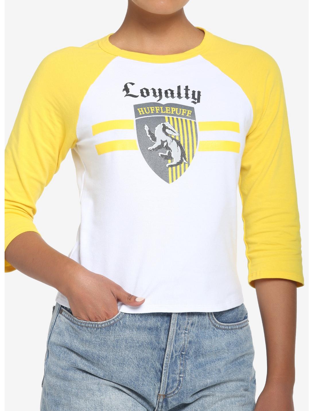 Harry Potter Hufflepuff Varsity Girls Crop Raglan T-Shirt, MULTI, hi-res