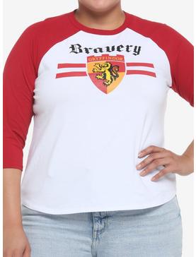 Harry Potter Gryffindor Varsity Girls Raglan Crop T-Shirt Plus Size, , hi-res