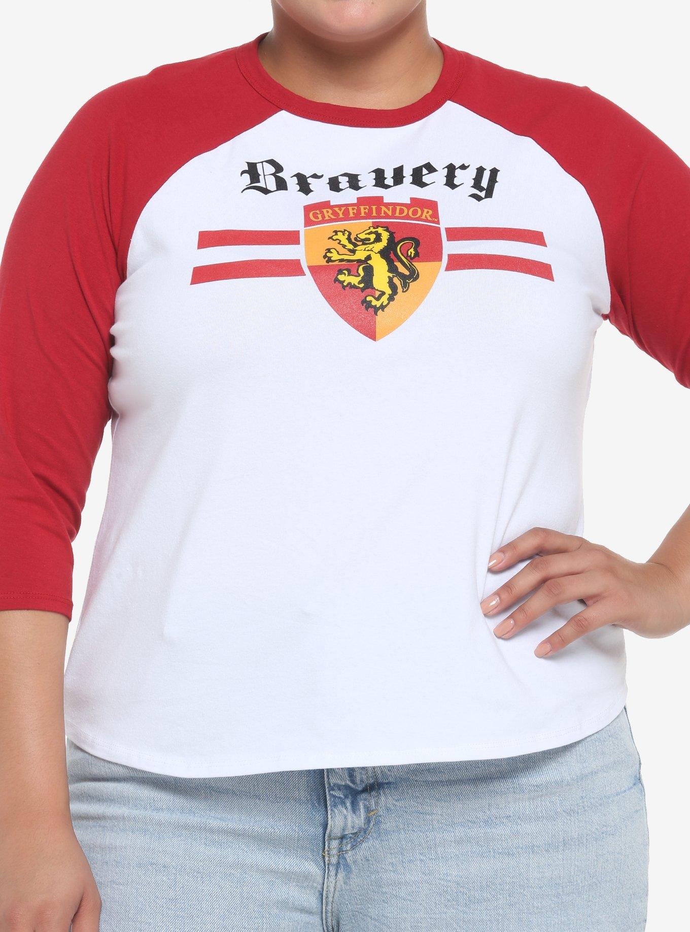 Harry Potter Gryffindor Varsity Girls Raglan Crop T-Shirt Plus Size, MULTI, hi-res