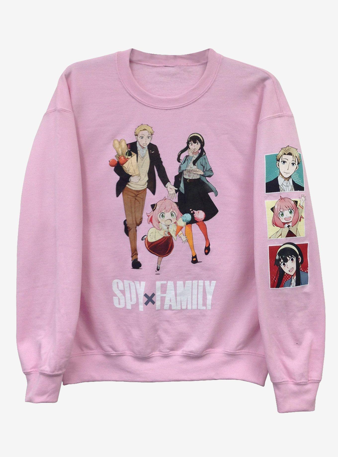 Spy X Family Forger Trio Pink Girls Sweatshirt, MULTI, hi-res