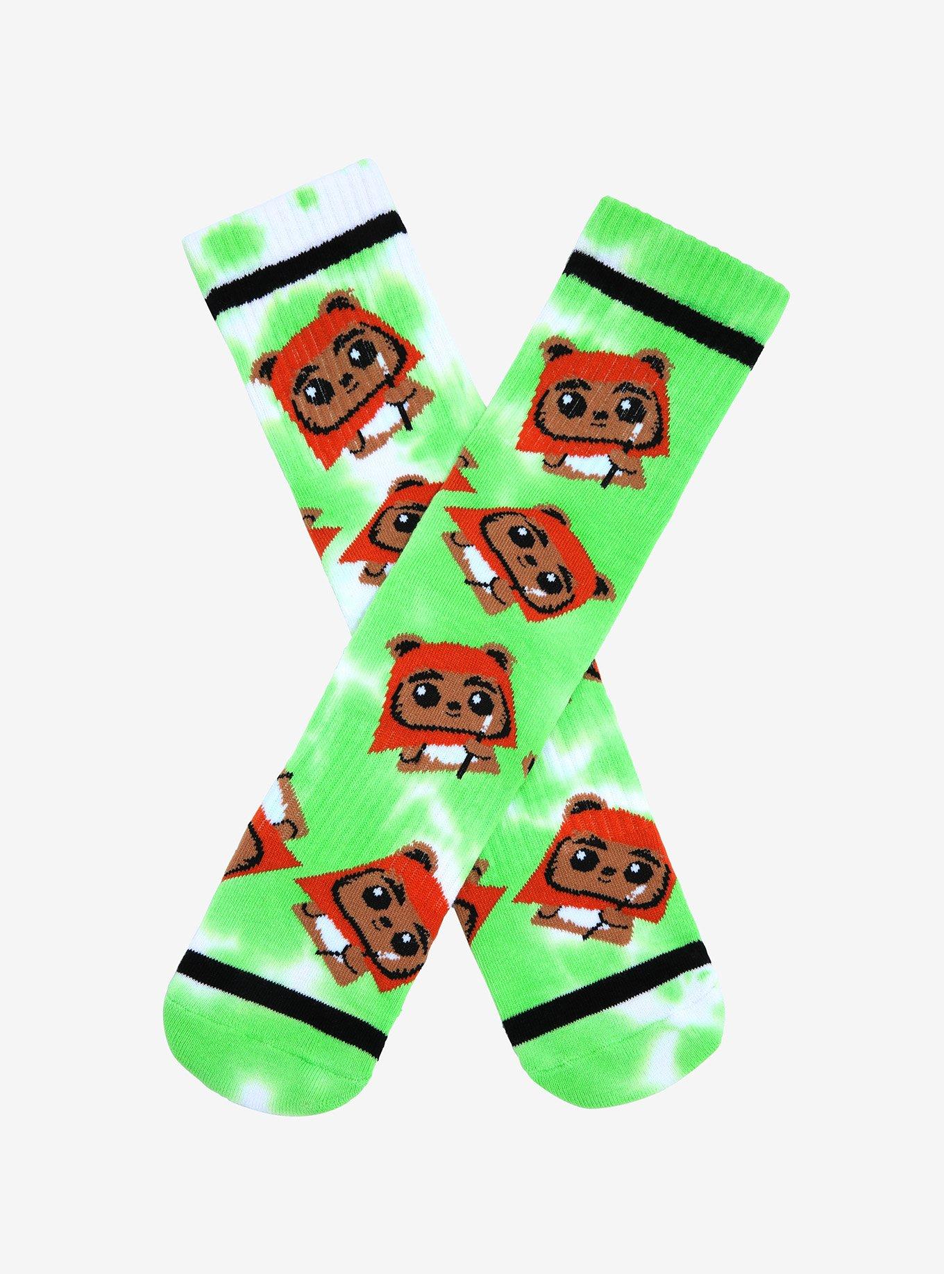 Star Wars Chibi Ewoks Tie-Dye Crew Socks - BoxLunch Exclusive, , hi-res