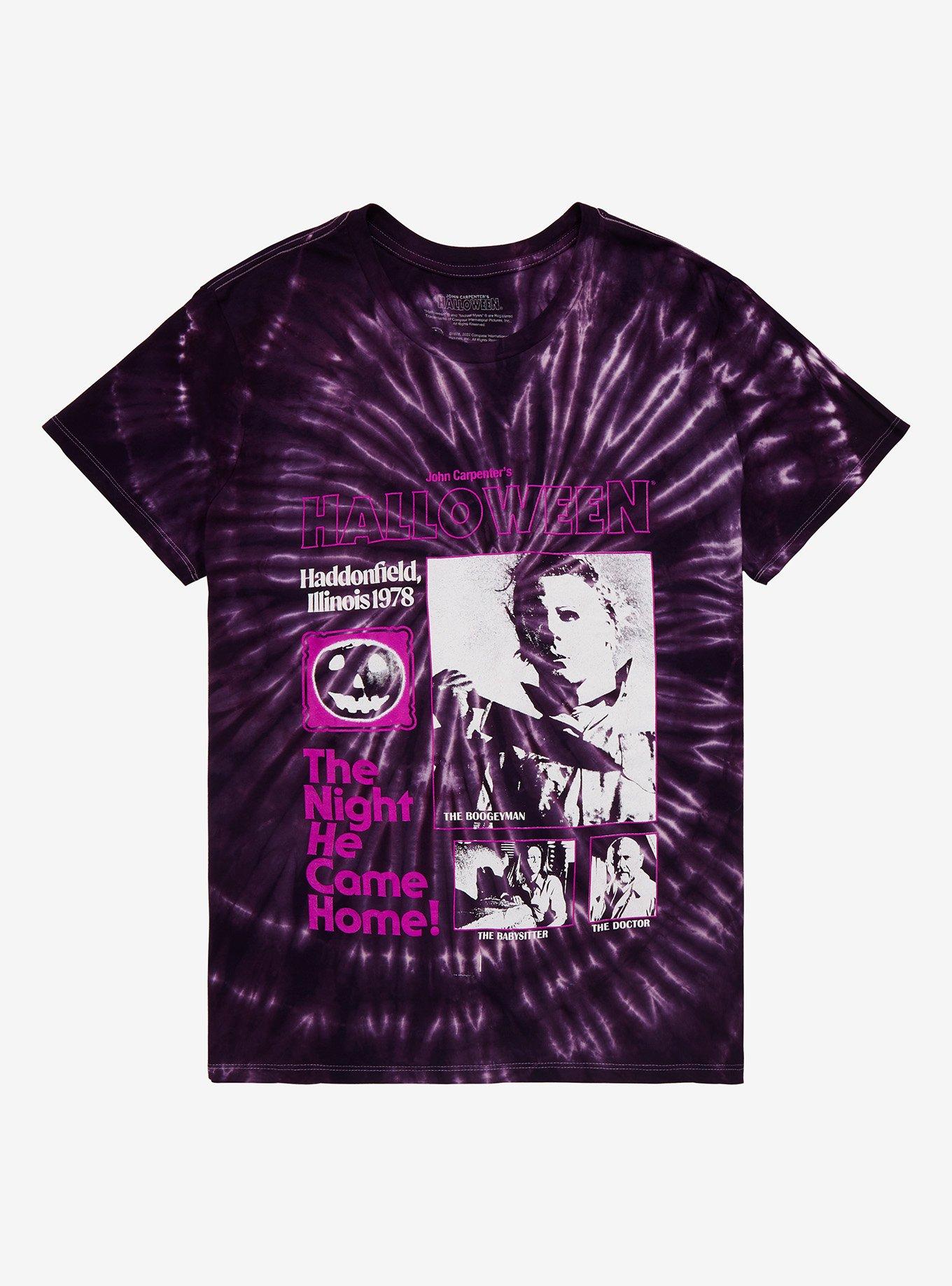 Halloween The Night He Came Home Tie-Dye Girls Boyfriend Fit T-Shirt, MULTI, hi-res