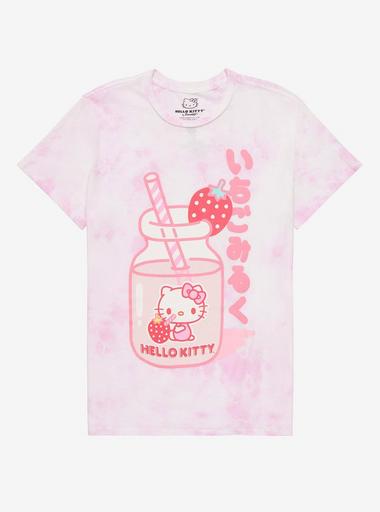 itGirl Shop - Hello Kitty Tie Dye White Pink Aesthetic T-Shirt