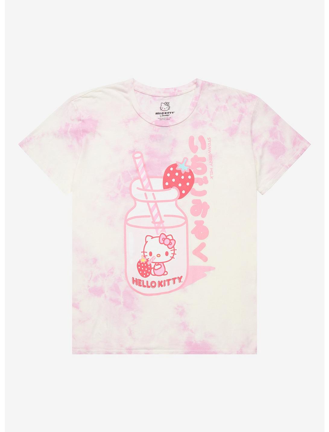 Hello Kitty Strawberry Milk Tie-Dye Girls T-Shirt Plus Size, MULTI, hi-res
