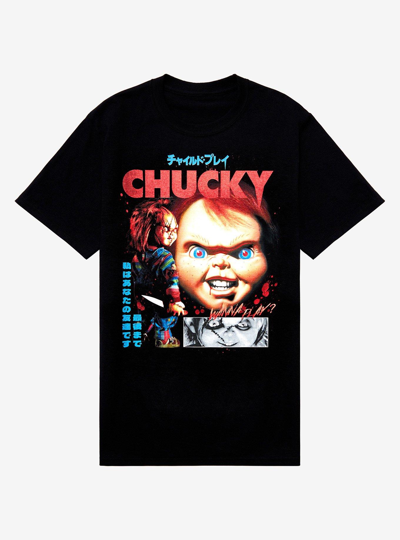 Child's Play Chucky Collage Boyfriend Fit Girls T-Shirt
