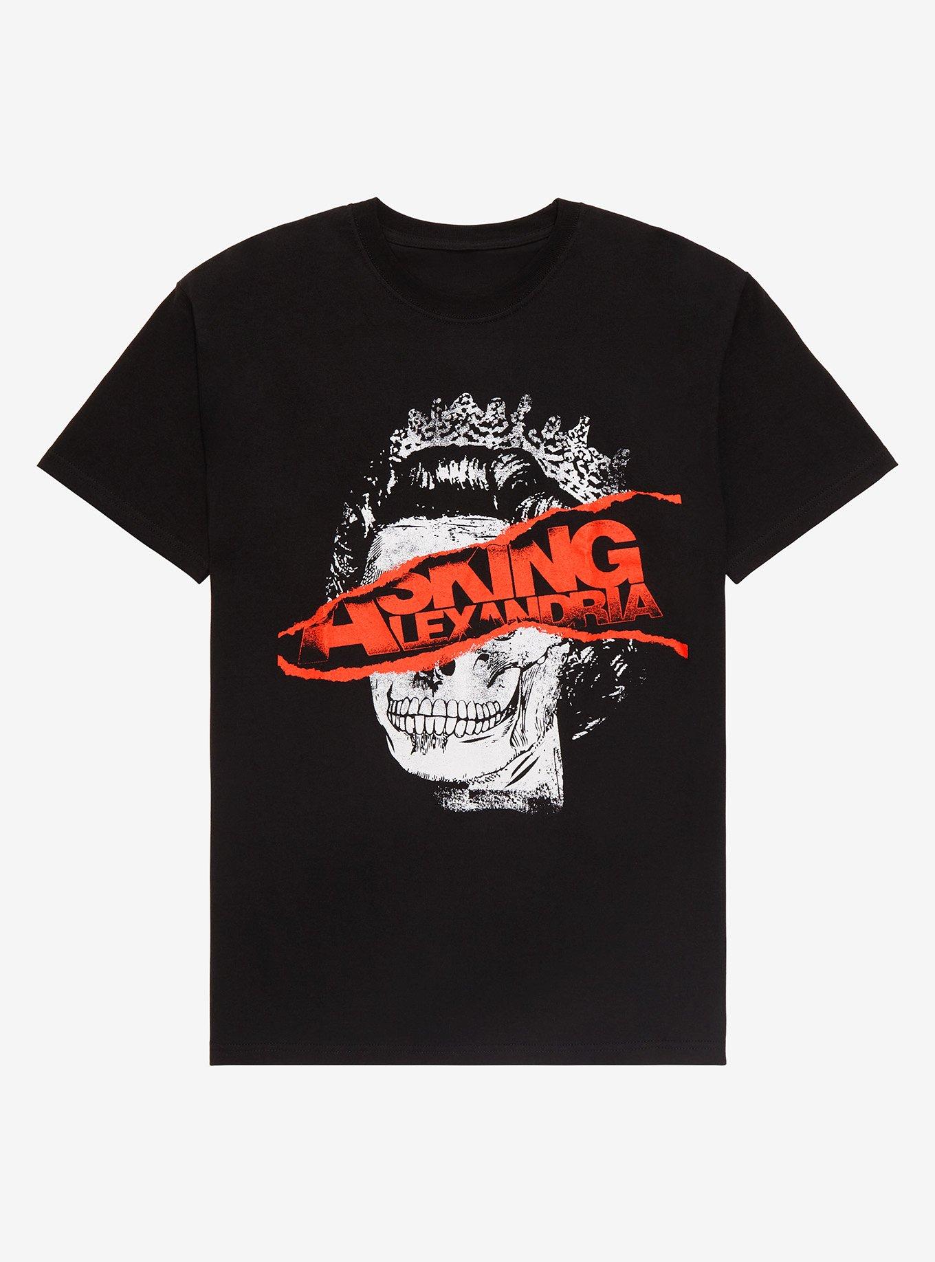 Asking Alexandria Skull Logo T-Shirt, BLACK, hi-res