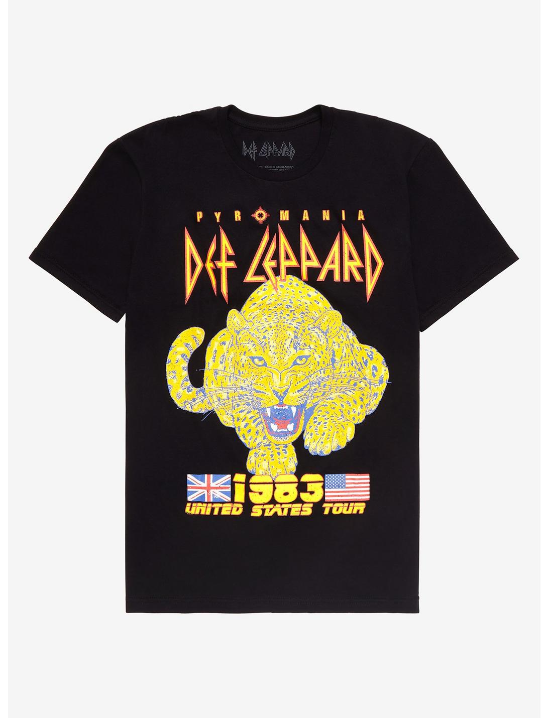 Def Leppard Pyromania 1983 U.S. Tour T-Shirt, BLACK, hi-res