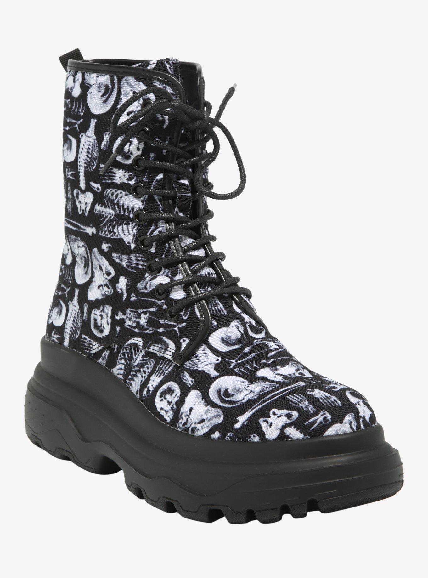 Black Anatomy Print Platform Hi-Top Sneakers, MULTI, hi-res