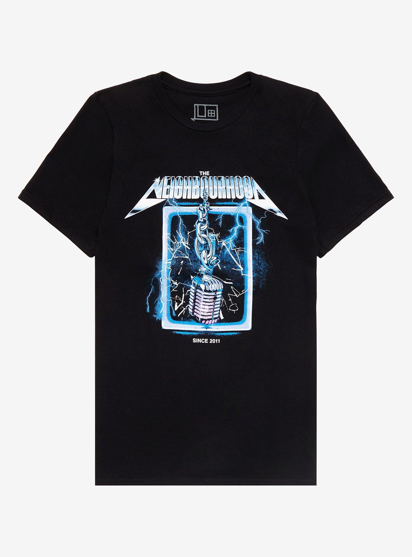 The Neighbourhood Metal Microphone Boyfriend Fit Girls T-Shirt, BLACK, hi-res