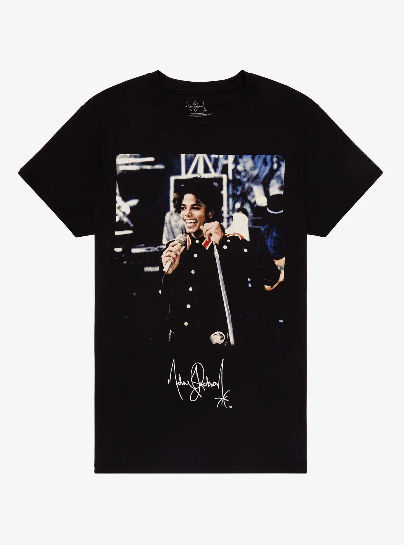 Michael Jackson Singing Boyfriend Fit Girls T-Shirt, , hi-res
