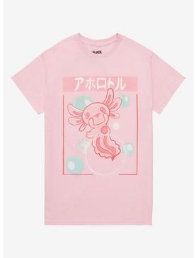 Pink Axolotl Bubbles Boyfriend Fit Girls T-Shirt, , hi-res