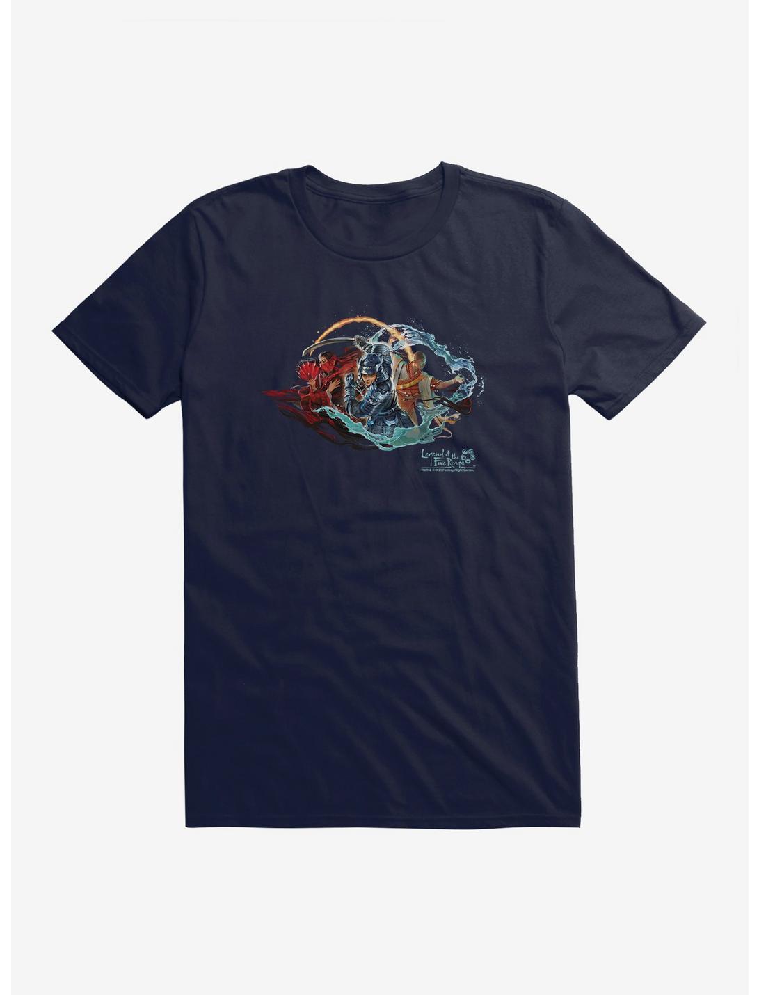 Legend Of The Five Rings Elemental Cycle T-Shirt , NAVY, hi-res