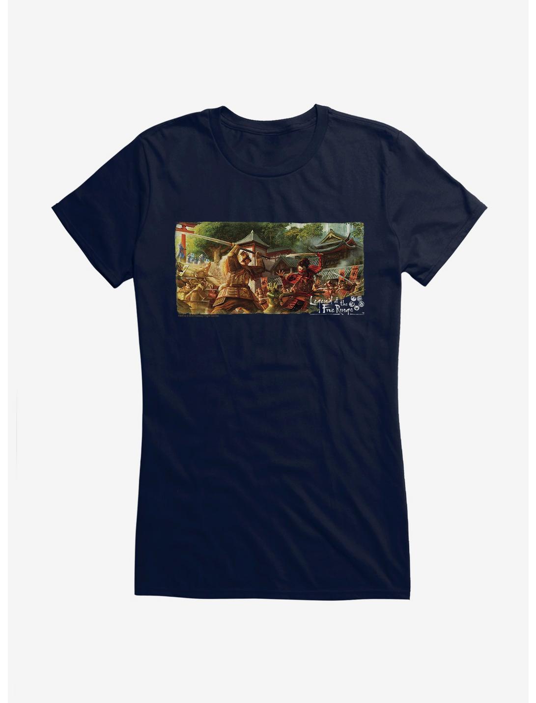 Legend Of The Five Rings Army Battle Girls T-Shirt , NAVY, hi-res
