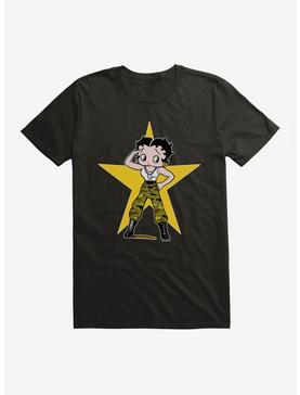 Betty Boop Army Camo And Stars T-Shirt, , hi-res