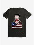 Betty Boop Sitting On Flag T-Shirt, , hi-res