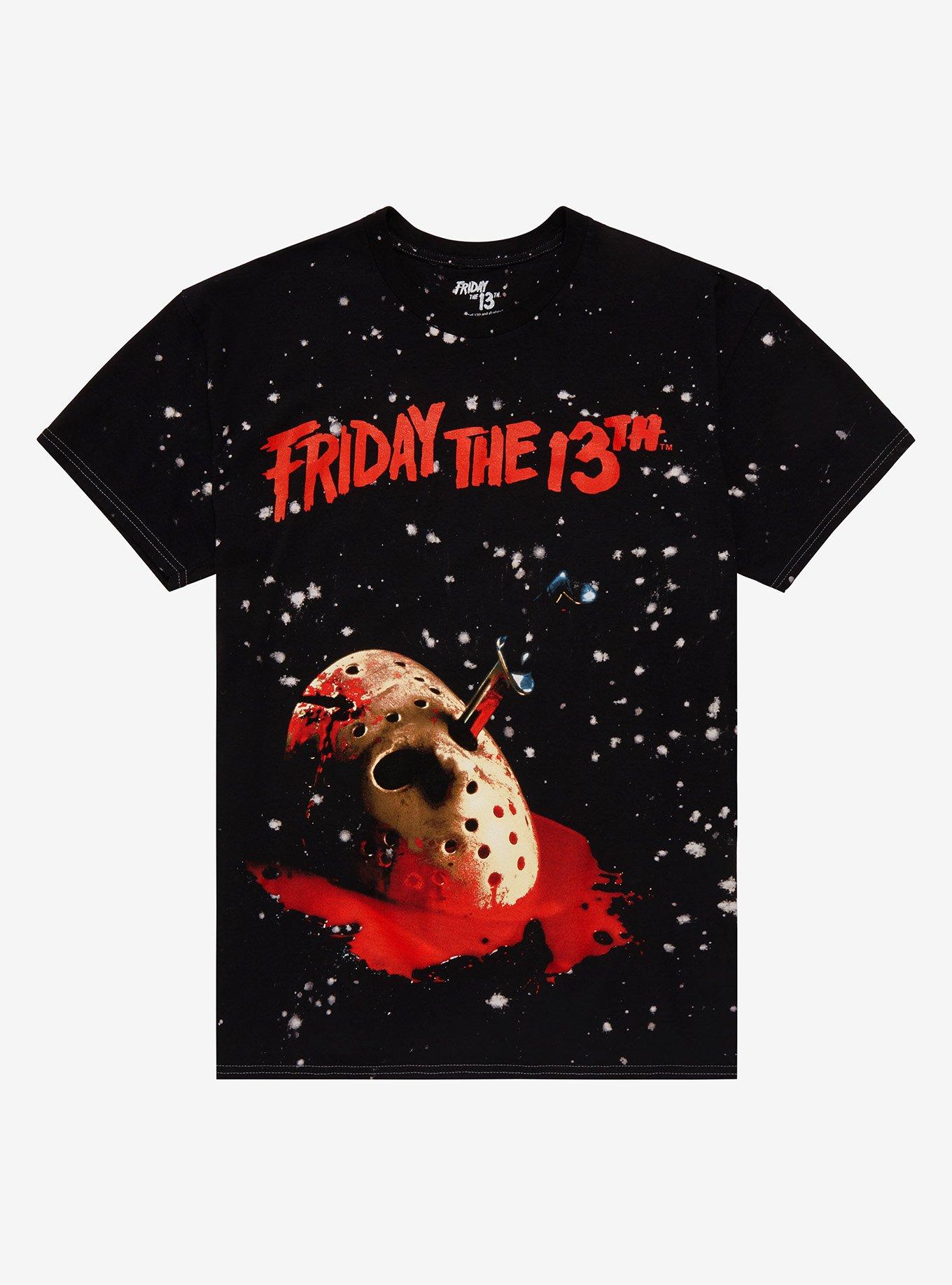 Friday The 13th Bloody Mask Splatter Boyfriend Fit Girls T-Shirt