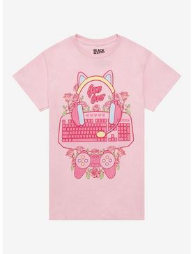Pastel Pink Game Over Boyfriend Fit Girls T-Shirt, , hi-res