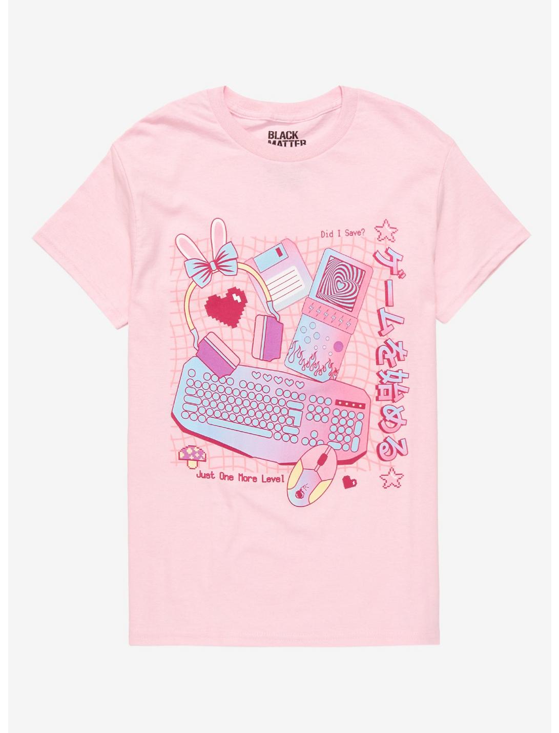 Pastel Pink Game Devices Boyfriend Fit Girls T-Shirt, MULTI, hi-res