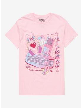 Pastel Pink Game Devices Boyfriend Fit Girls T-Shirt, , hi-res
