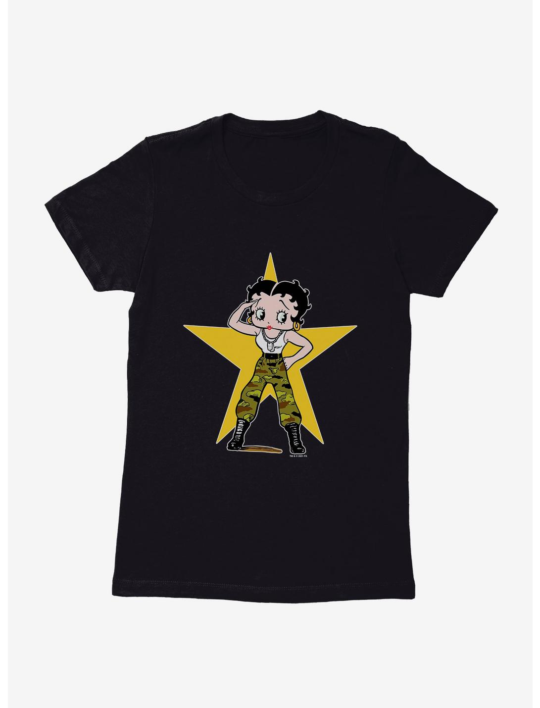 Betty Boop Army Camo and Stars Womens T-Shirt, , hi-res