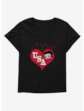 Betty Boop Betty Hearts USA Womens T-Shirt Plus Size, , hi-res