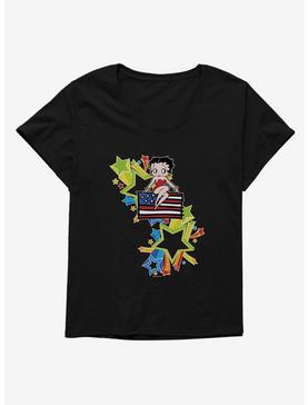 Betty Boop USA Rainbow Heart And Stars Womens T-Shirt Plus Size, , hi-res