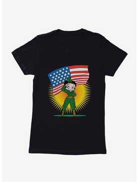 Betty Boop Army Soldier Salute Womens T-Shirt, , hi-res