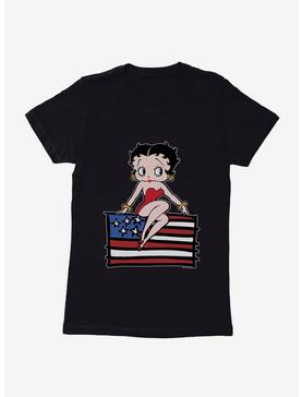 Betty Boop Sitting on Flag Womens T-Shirt, , hi-res