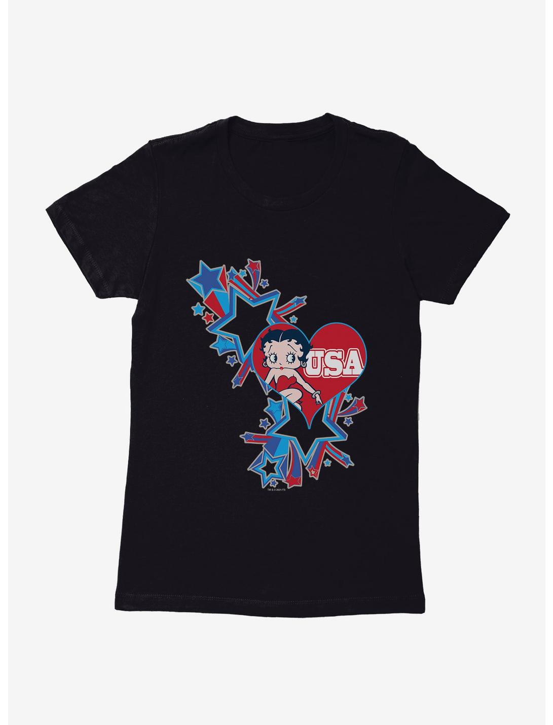 Betty Boop USA Blue Heart and Stars Womens T-Shirt, , hi-res