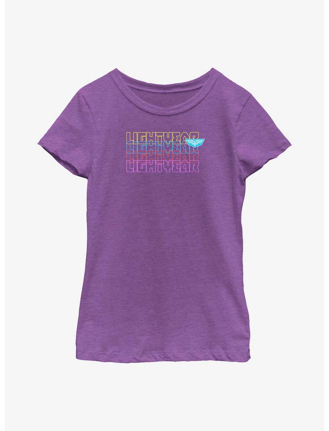 Disney Pixar Lightyear Stacked Youth Girls T-Shirt, PURPLE BERRY, hi-res