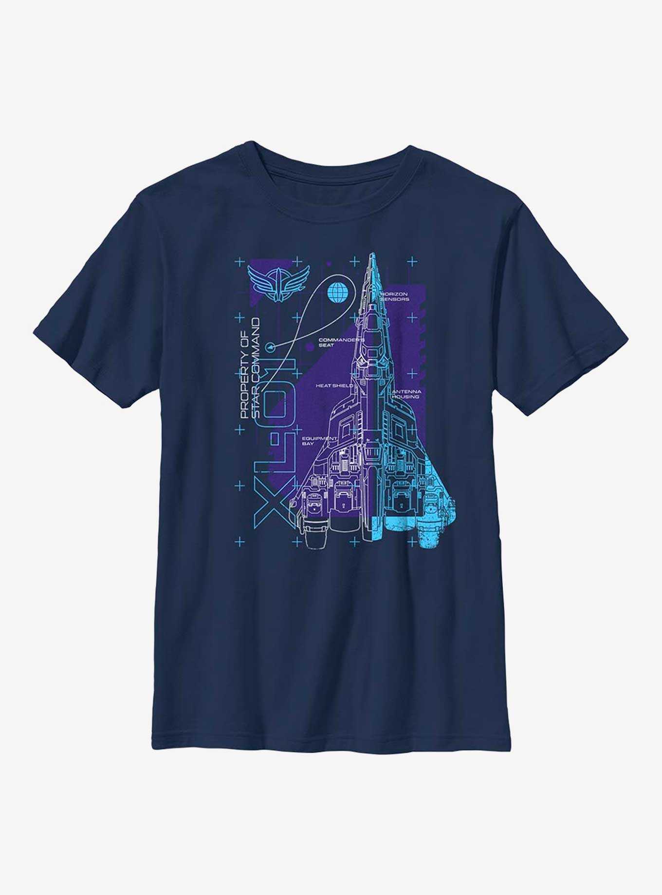 Disney Pixar Lightyear Ship Schematic Youth T-Shirt, , hi-res