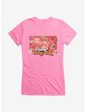 Friends Happy Turkey Day Girls T-Shirt, CHARITY PINK, hi-res