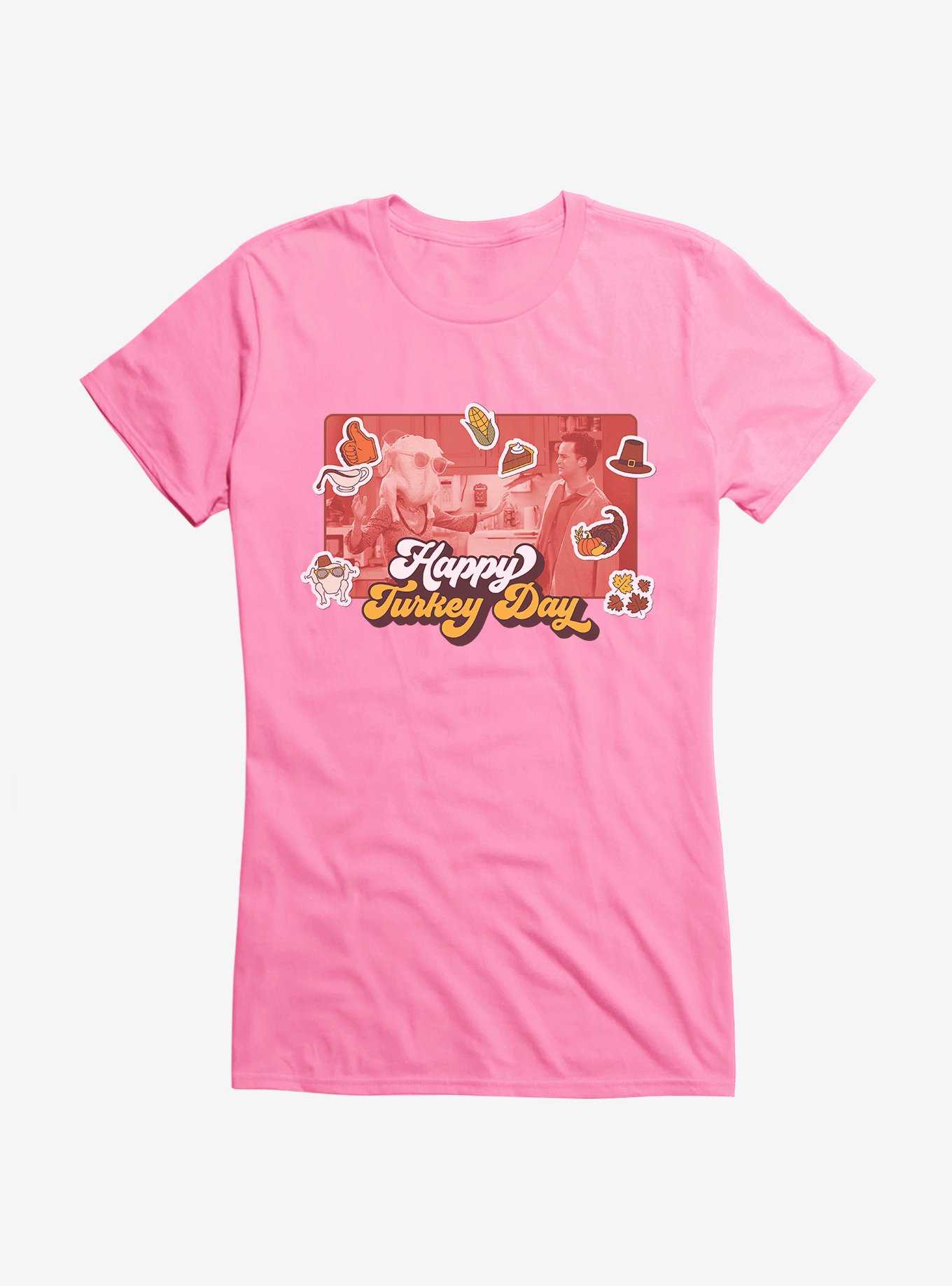 Friends Happy Turkey Day Girls T-Shirt, CHARITY PINK, hi-res