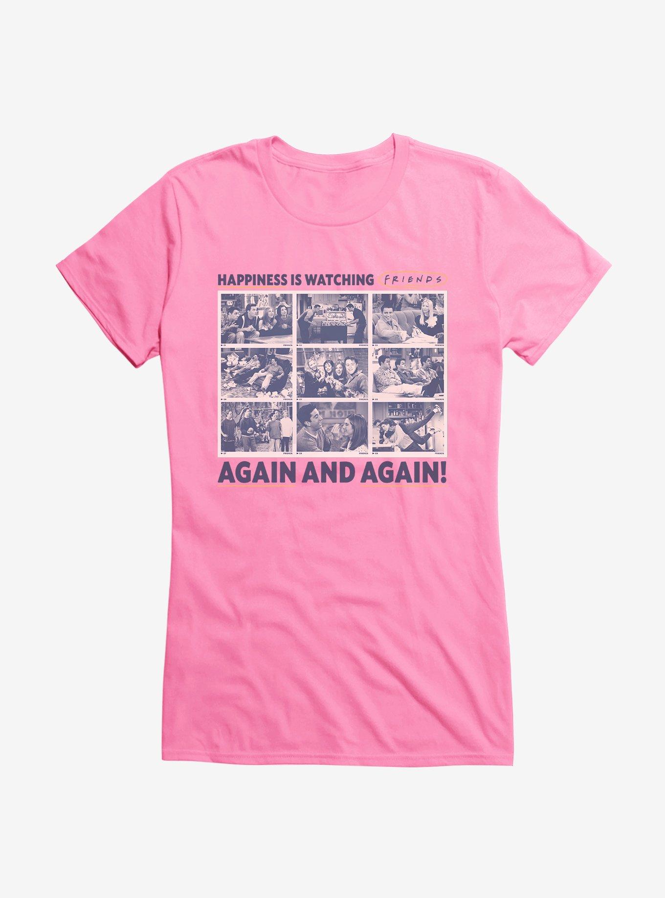 Friends Rewatching Happiness Girls T-Shirt, CHARITY PINK, hi-res