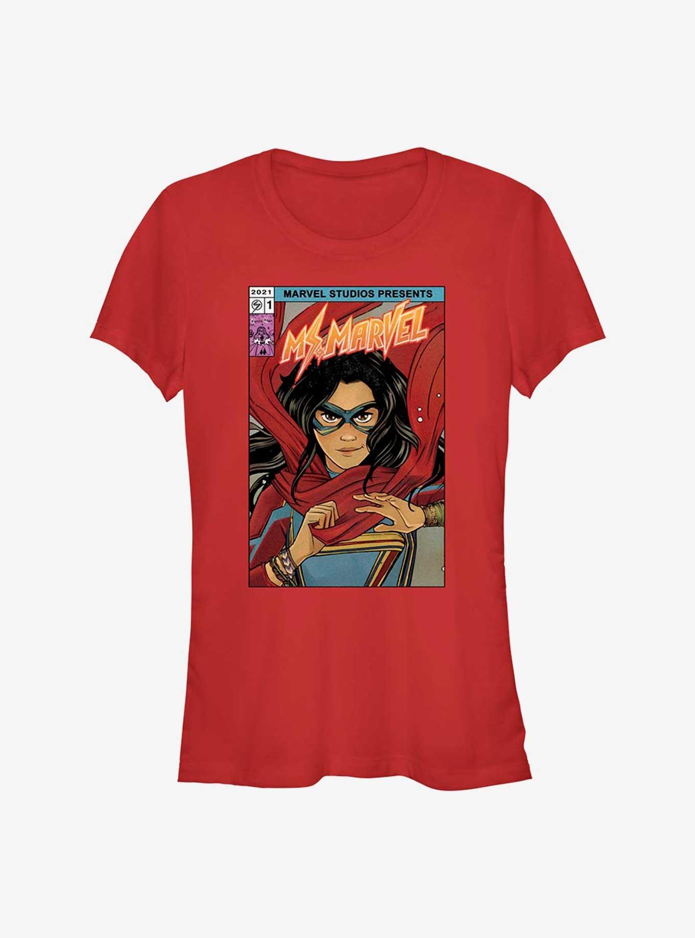 Marvel Ms. Marvel Comic Cover Girls T-Shirt, RED, hi-res