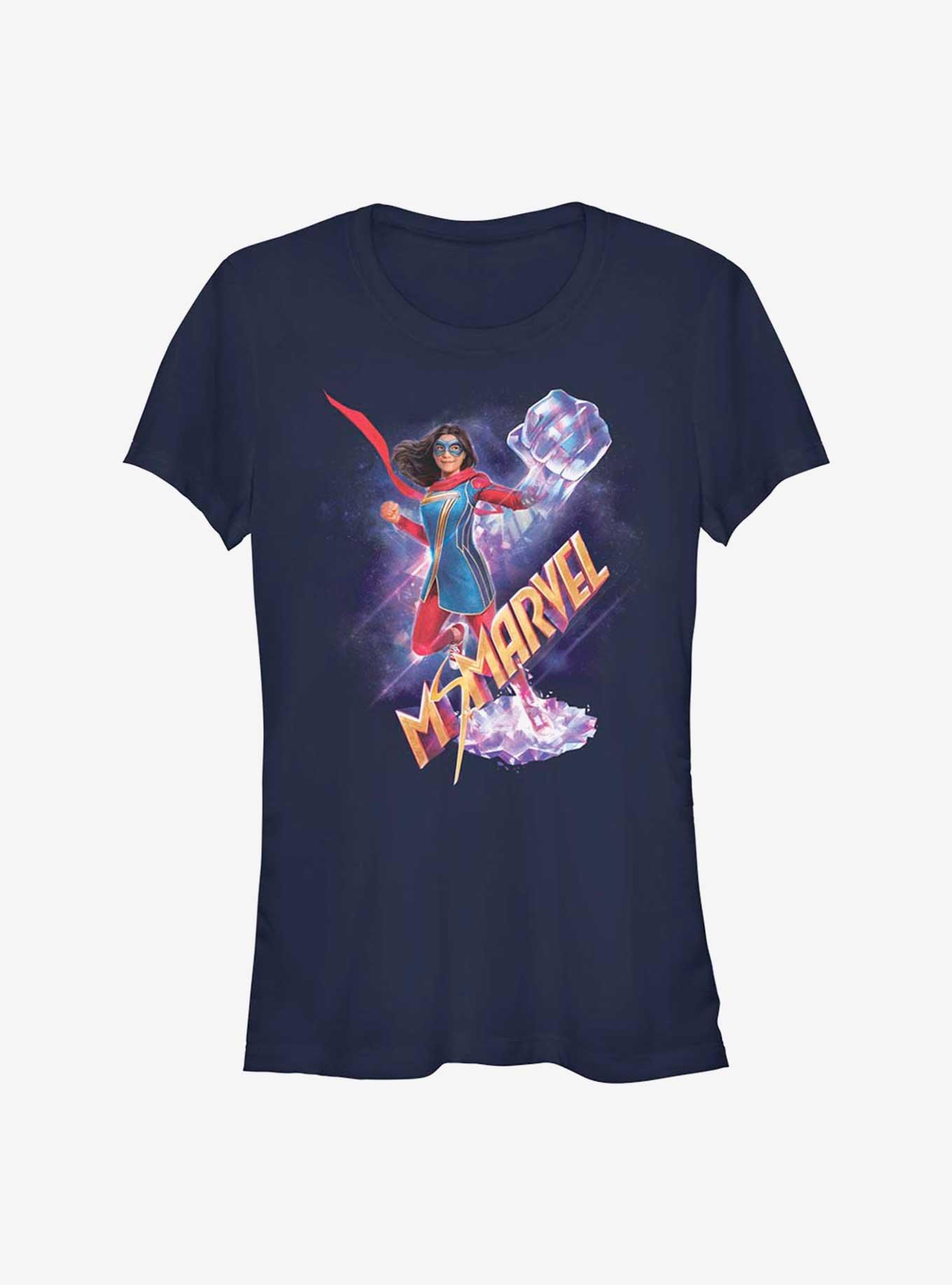 Marvel Ms. Marvel Crystal Hero Shot Girls T-Shirt, NAVY, hi-res