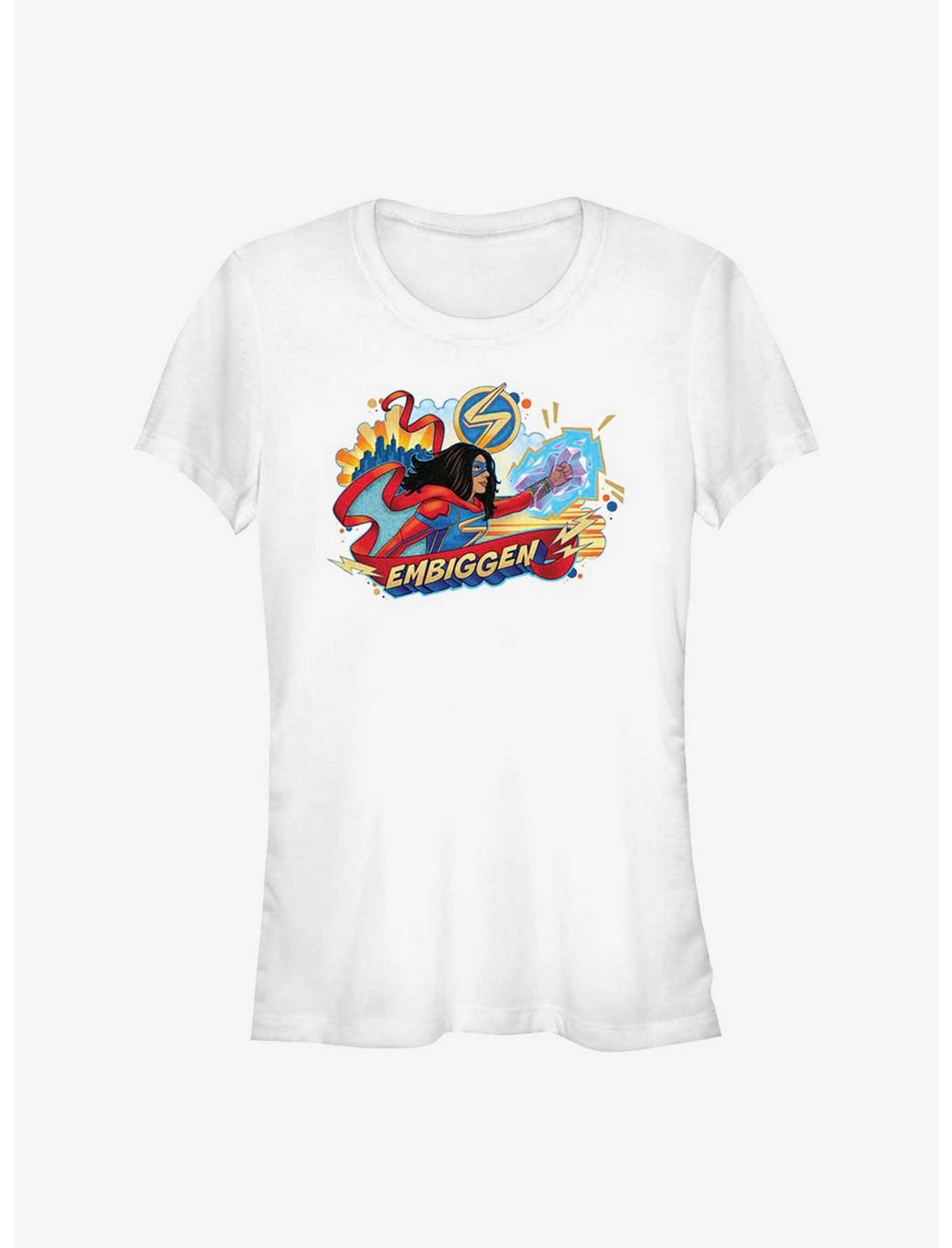 Marvel Ms. Marvel Embiggen Badge Girls T-Shirt, WHITE, hi-res